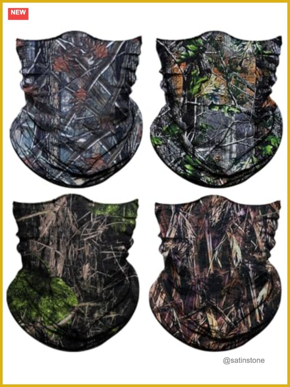 4 Pack Neck Gaiter Face Mask Balaclava Head Wrap Multifunctional Headwear for
